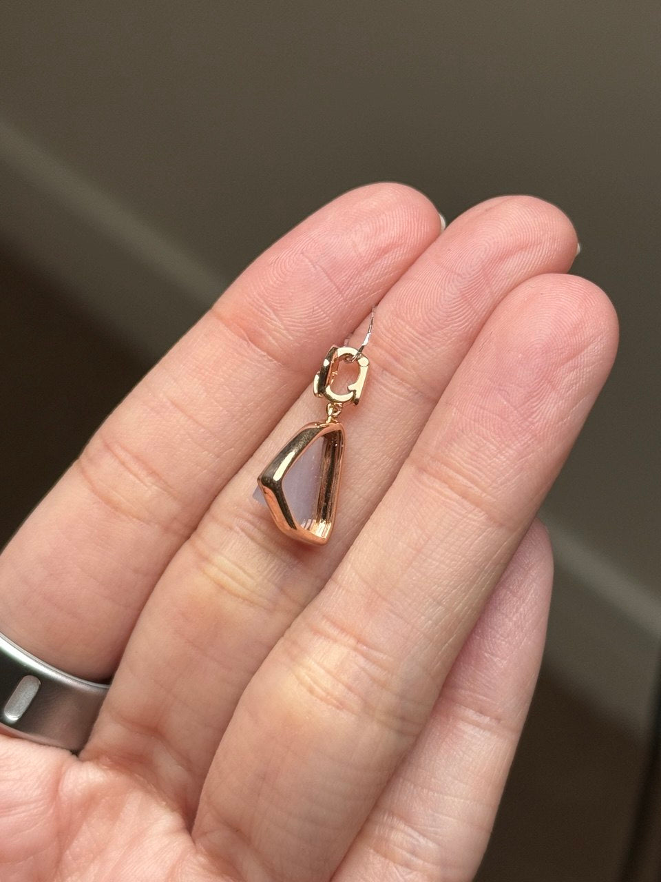 18K Lavender Charm Pendant in Rose Gold