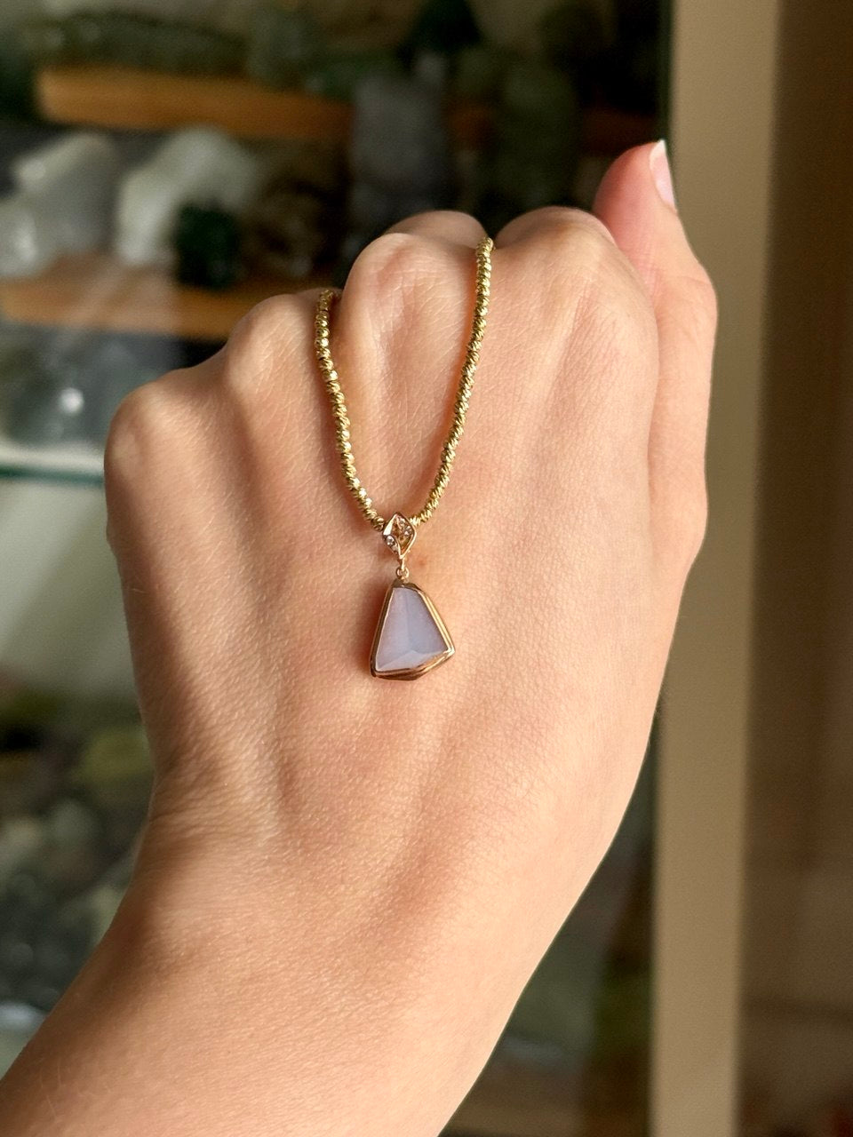 18K Lavender Charm Pendant in Rose Gold