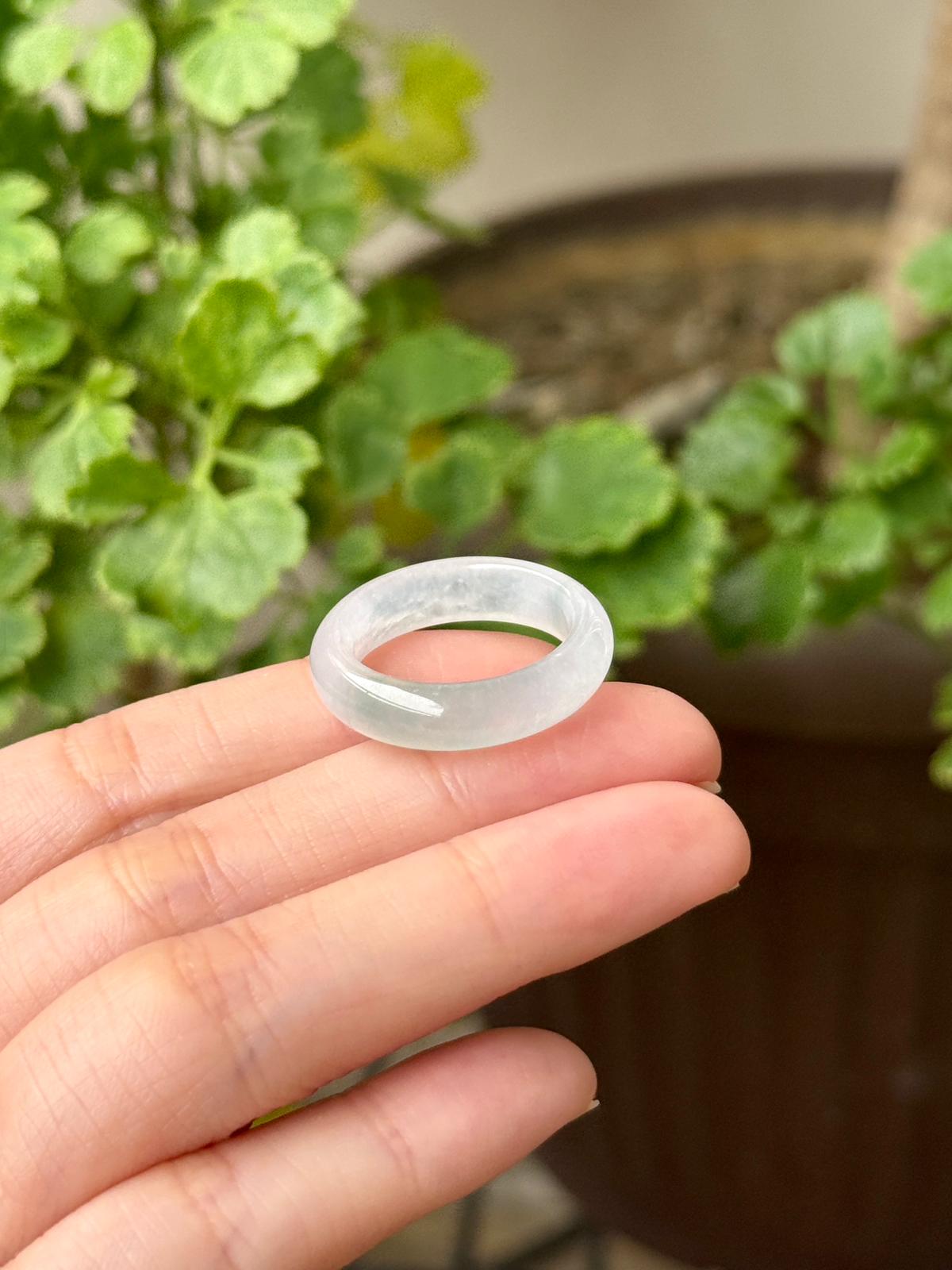Icy White Jadeite Abacus Rings