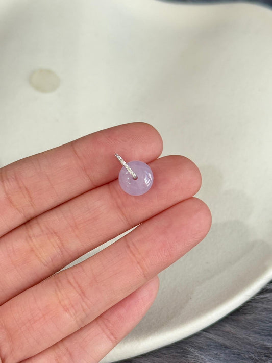 18K Icy Mini Lavender Donut Pendant