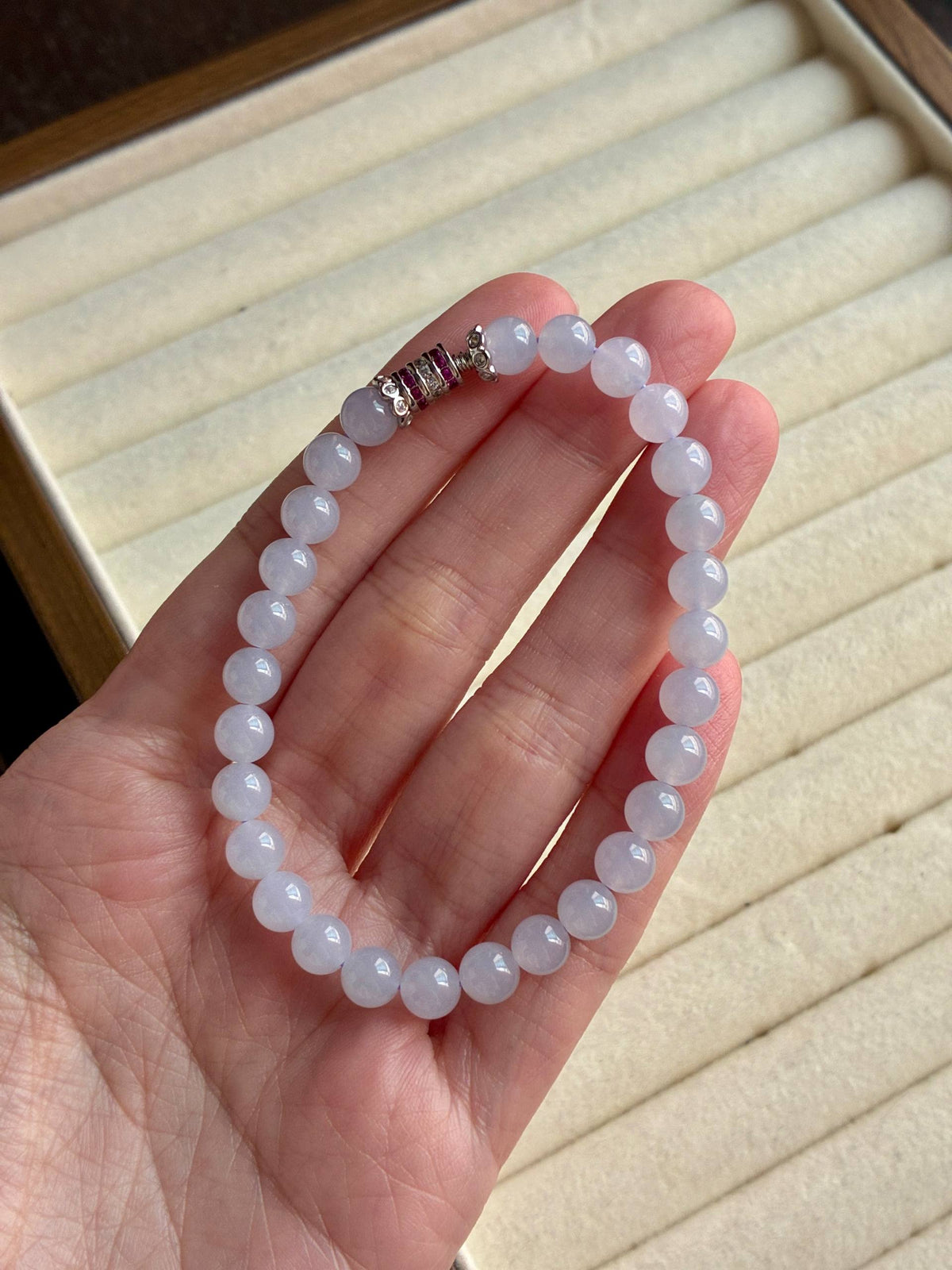 6.3mm Lavender Jadeite Bracelet