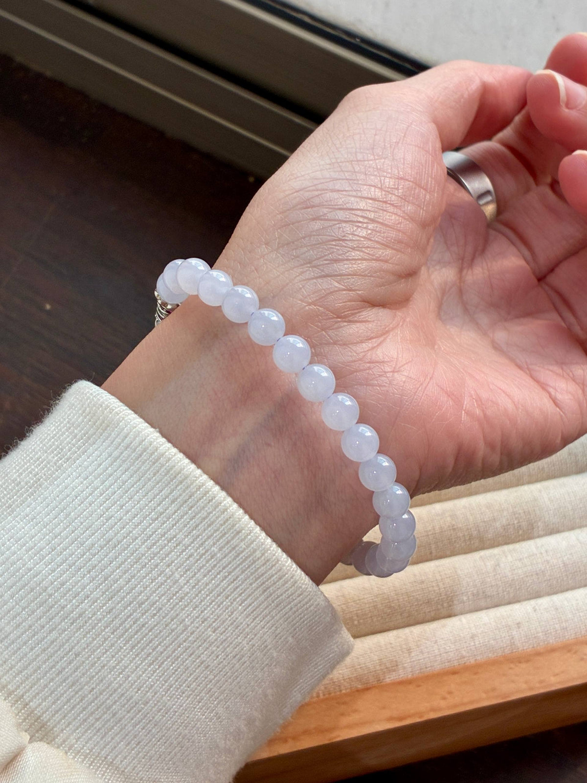 6.3mm Lavender Jadeite Bracelet