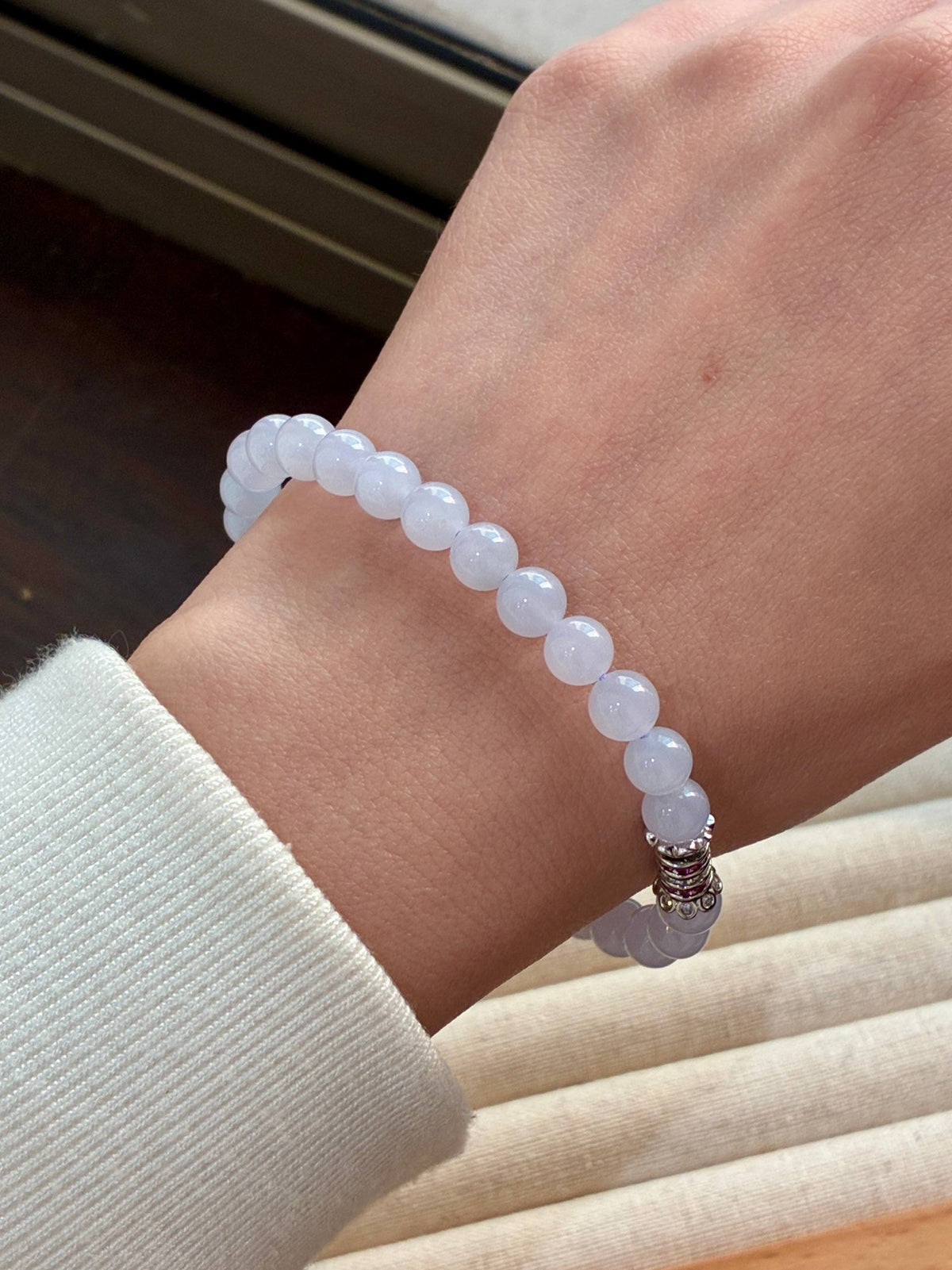6.3mm Lavender Jadeite Bracelet