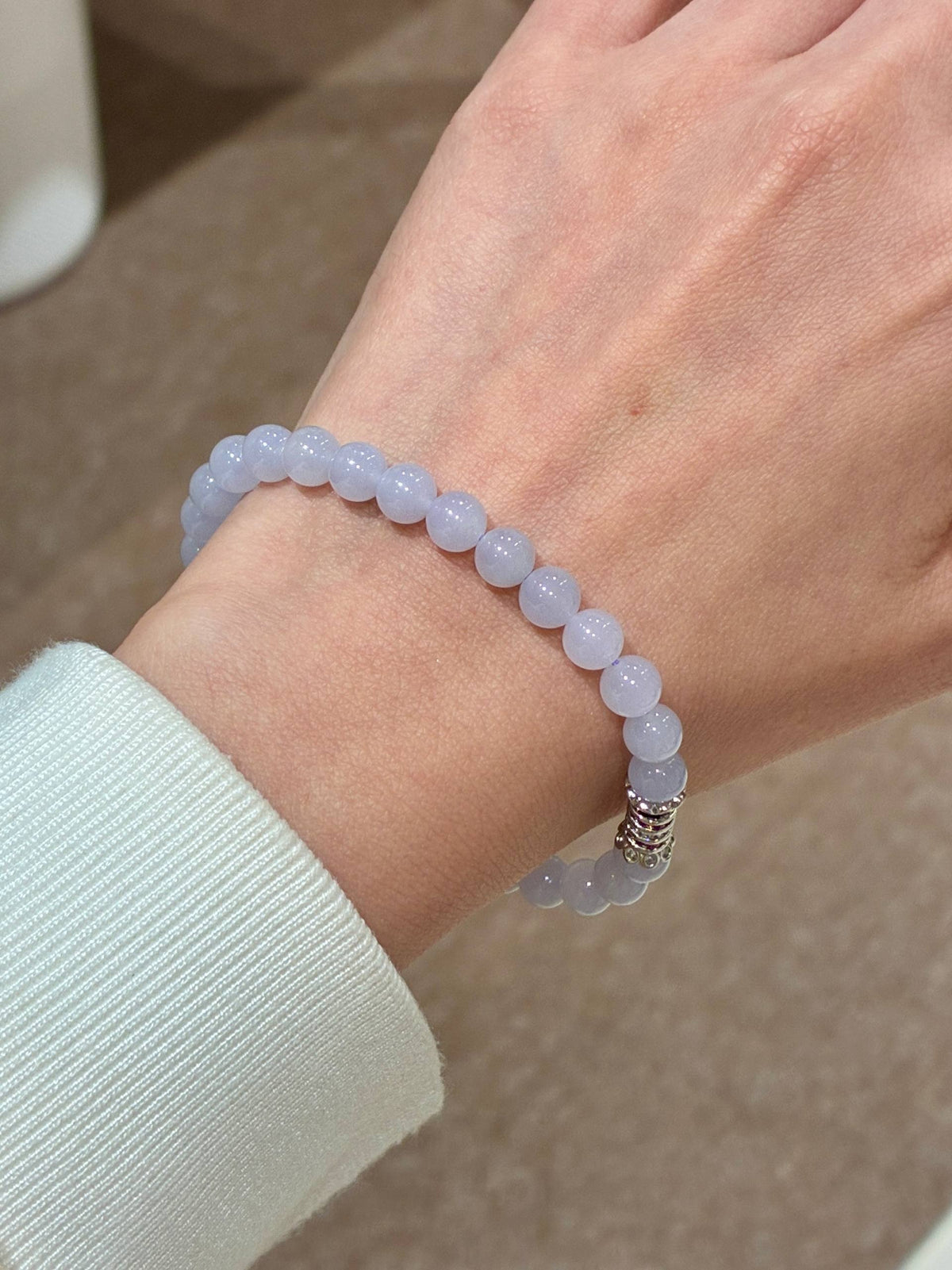 6.3mm Lavender Jadeite Bracelet