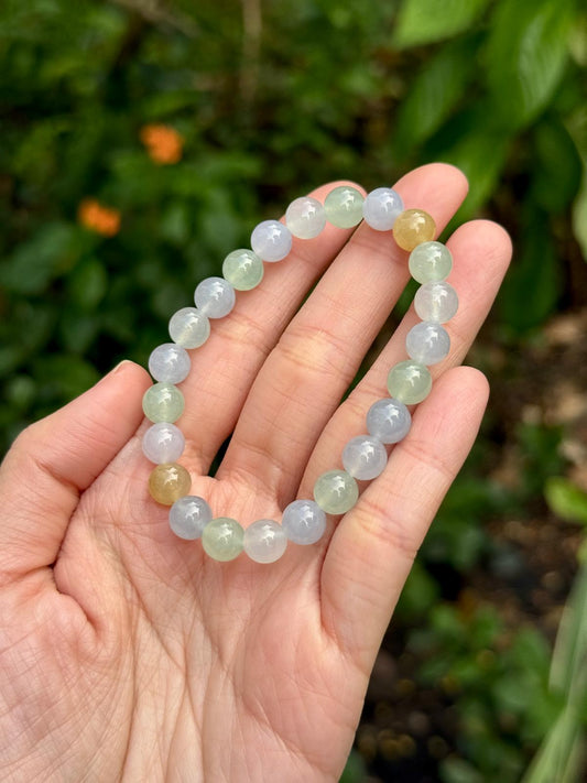 8.0mm Icy Multi-Color Jadeite Bracelet (Premium)