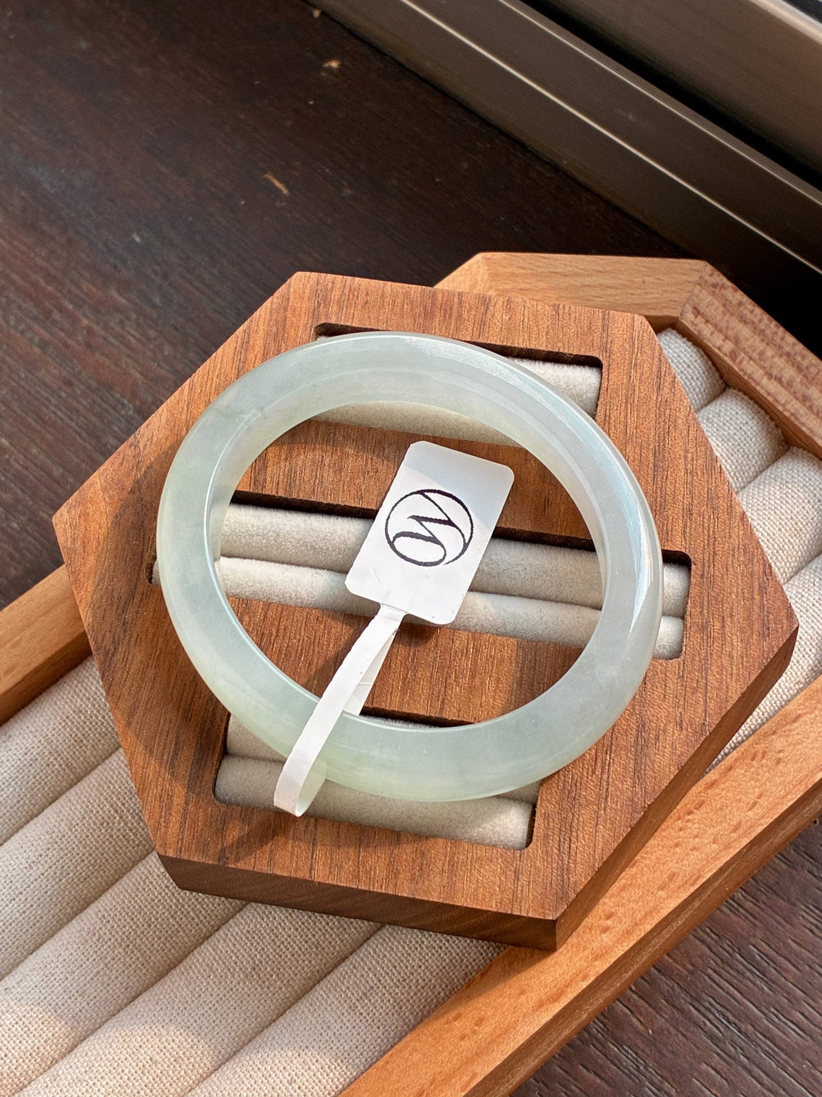 52.4mm Icy Glowy Faint Green Oval (Premium!)