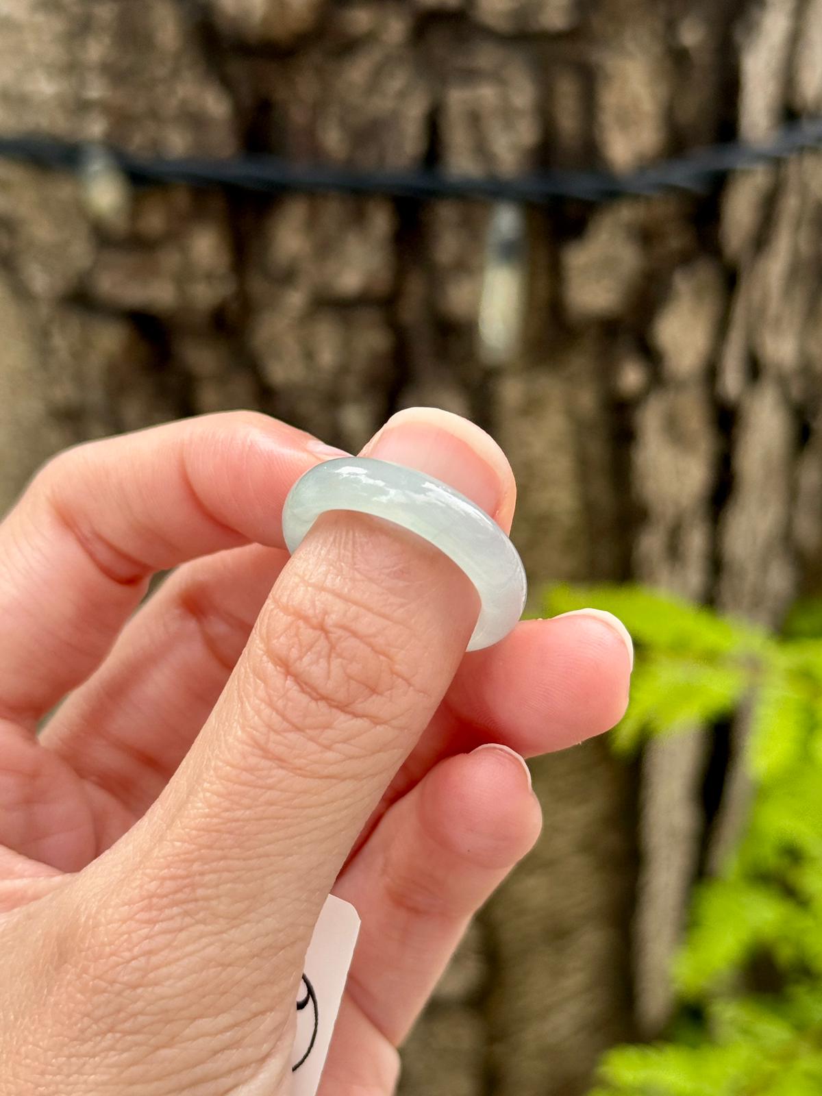 Icy Light Mint Blue Jadeite Abacus Rings