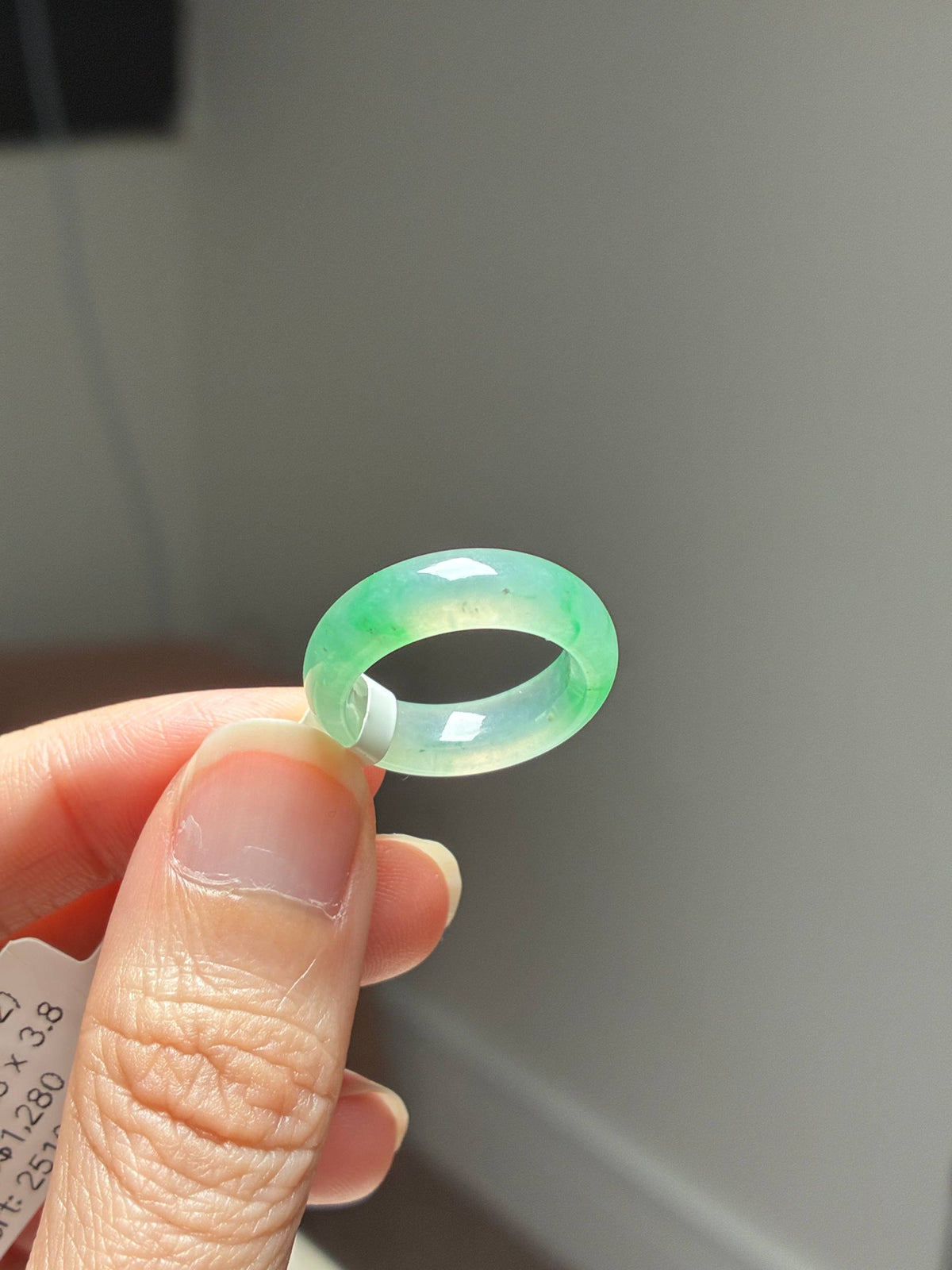 15.0mm Glowy Sunny Green Abacus Ring (Premium)