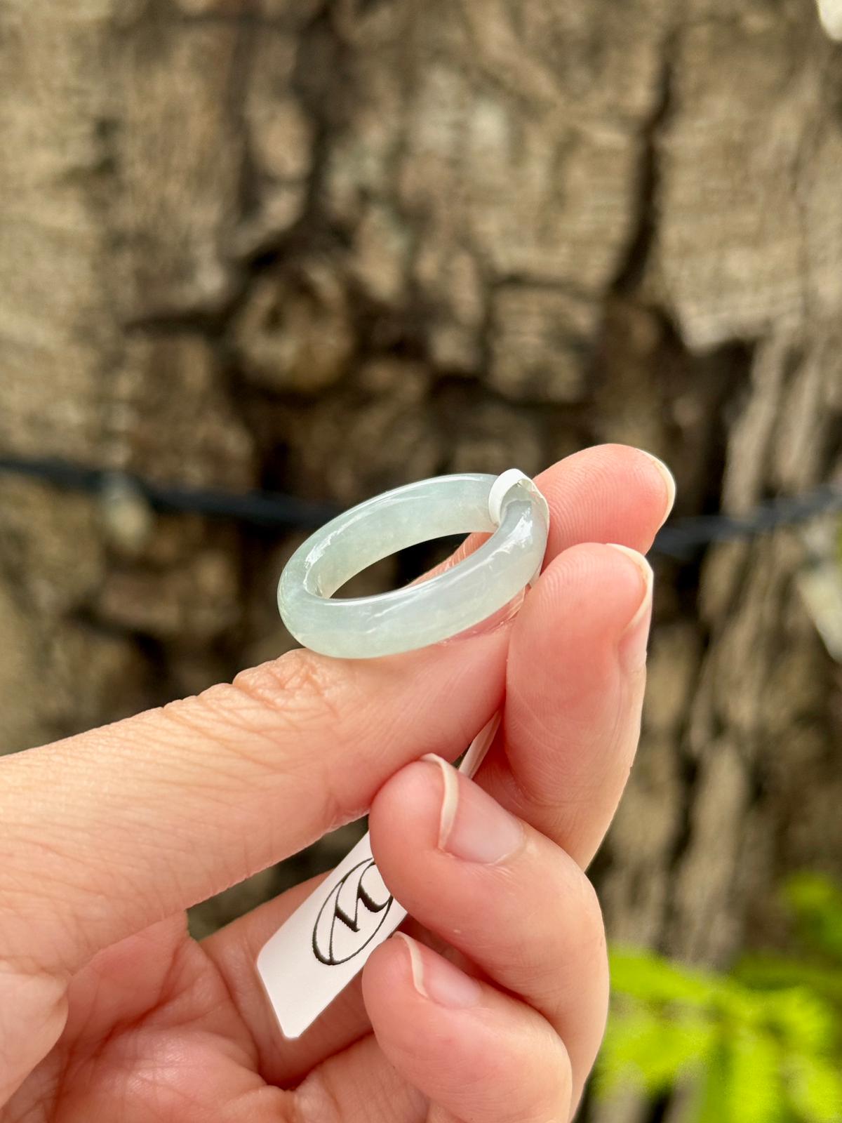 Icy Light Mint Blue Jadeite Abacus Rings
