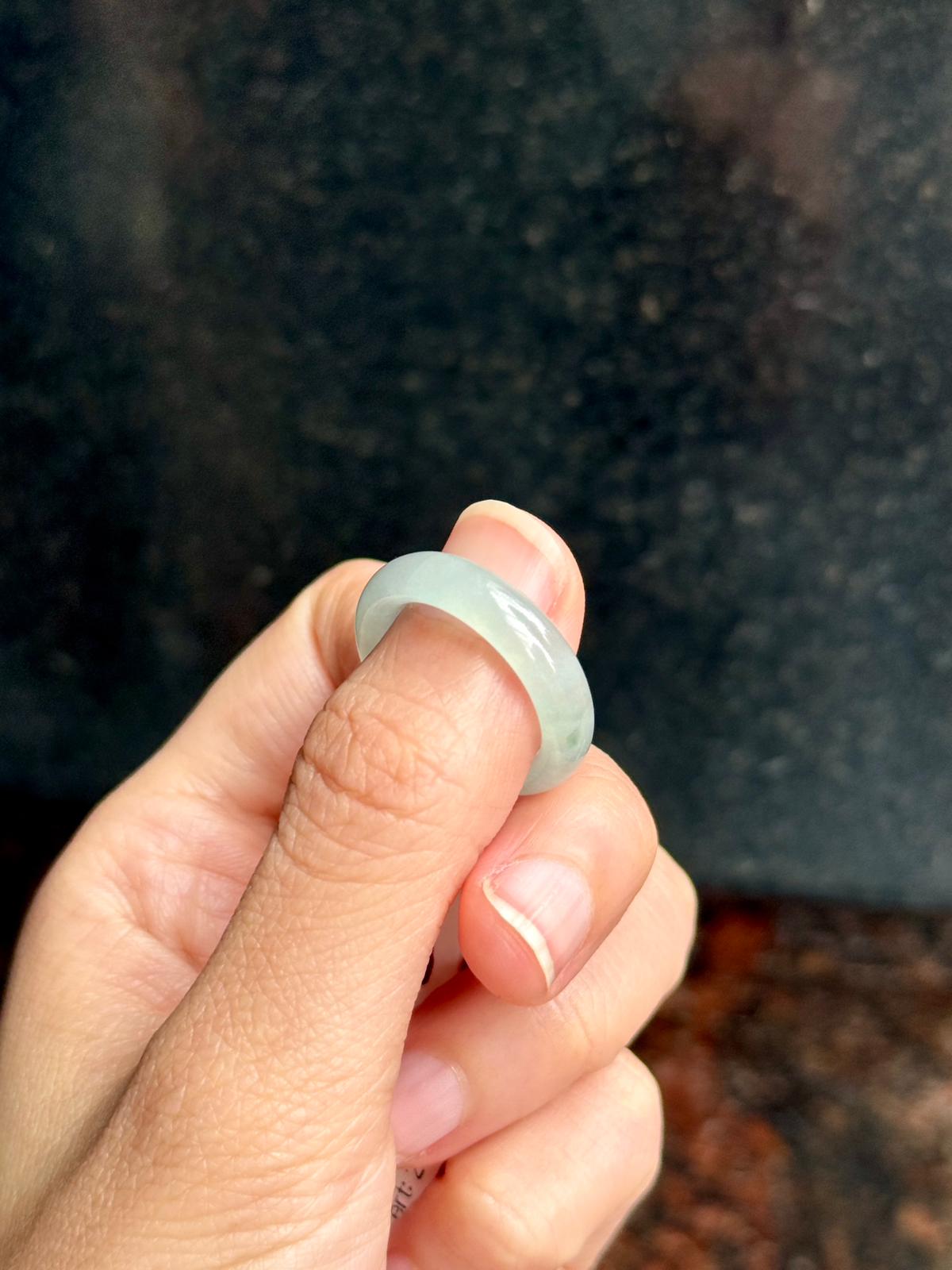 Icy Light Mint Blue Jadeite Abacus Rings