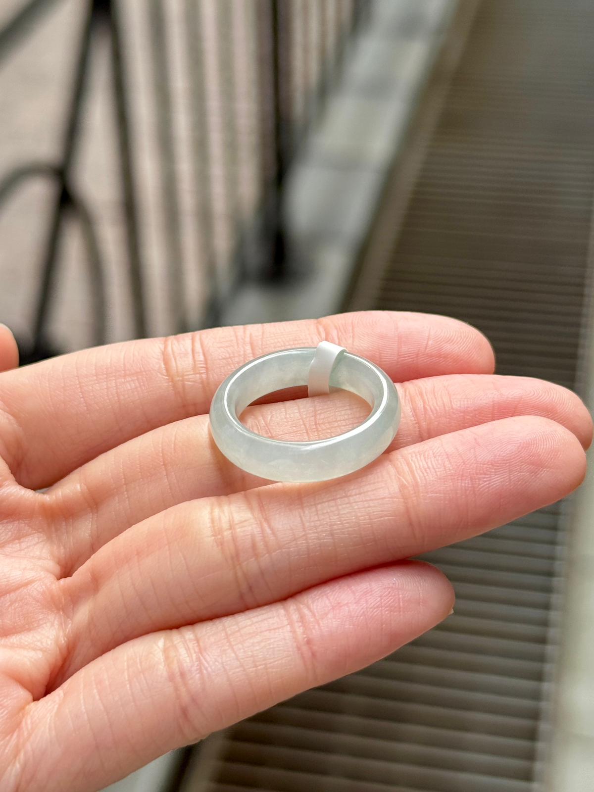 Icy Light Mint Blue Jadeite Abacus Rings