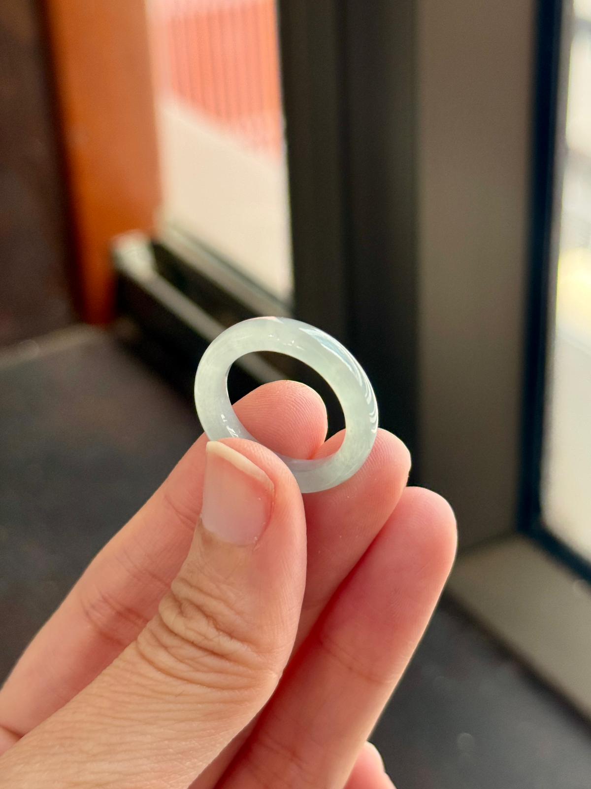 Icy Light Mint Blue Jadeite Abacus Rings