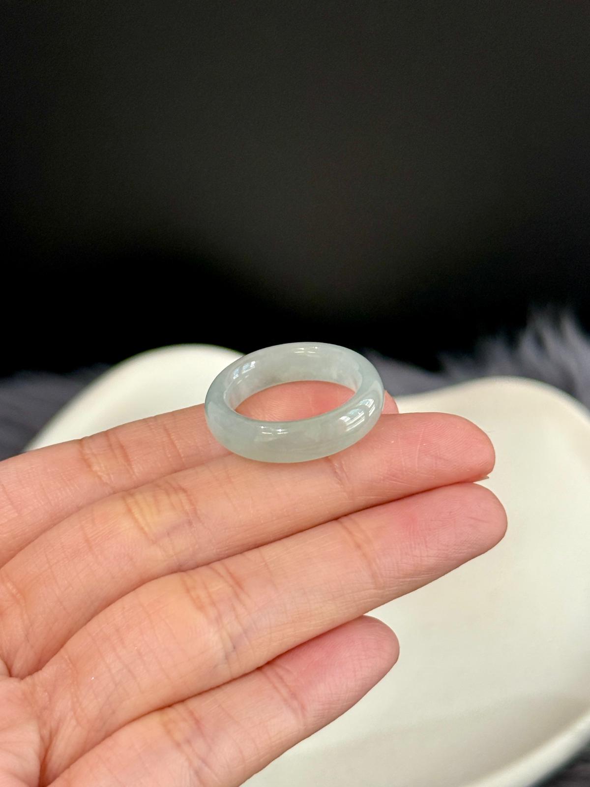 Icy Light Mint Blue Jadeite Abacus Rings