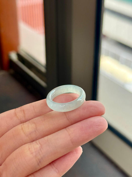 Icy Light Mint Blue Jadeite Abacus Rings