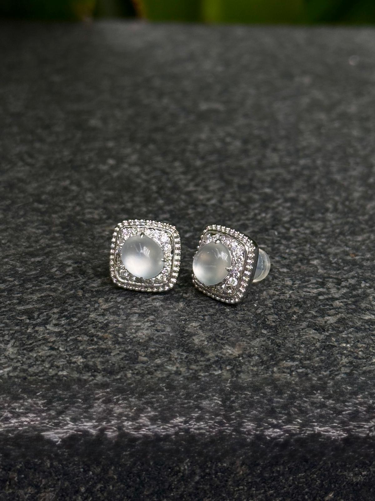 18K Medium Harmony Square Earrings (Icy Variety!)