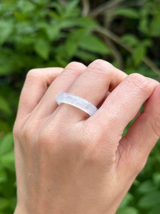 Icy Snow White Jadeite Ring Bands