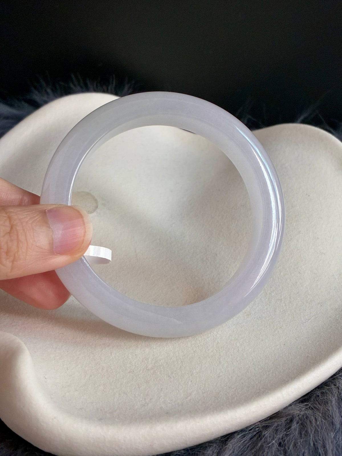 54.5mm Icy Pale Lavender Near White (Thick Cut!)