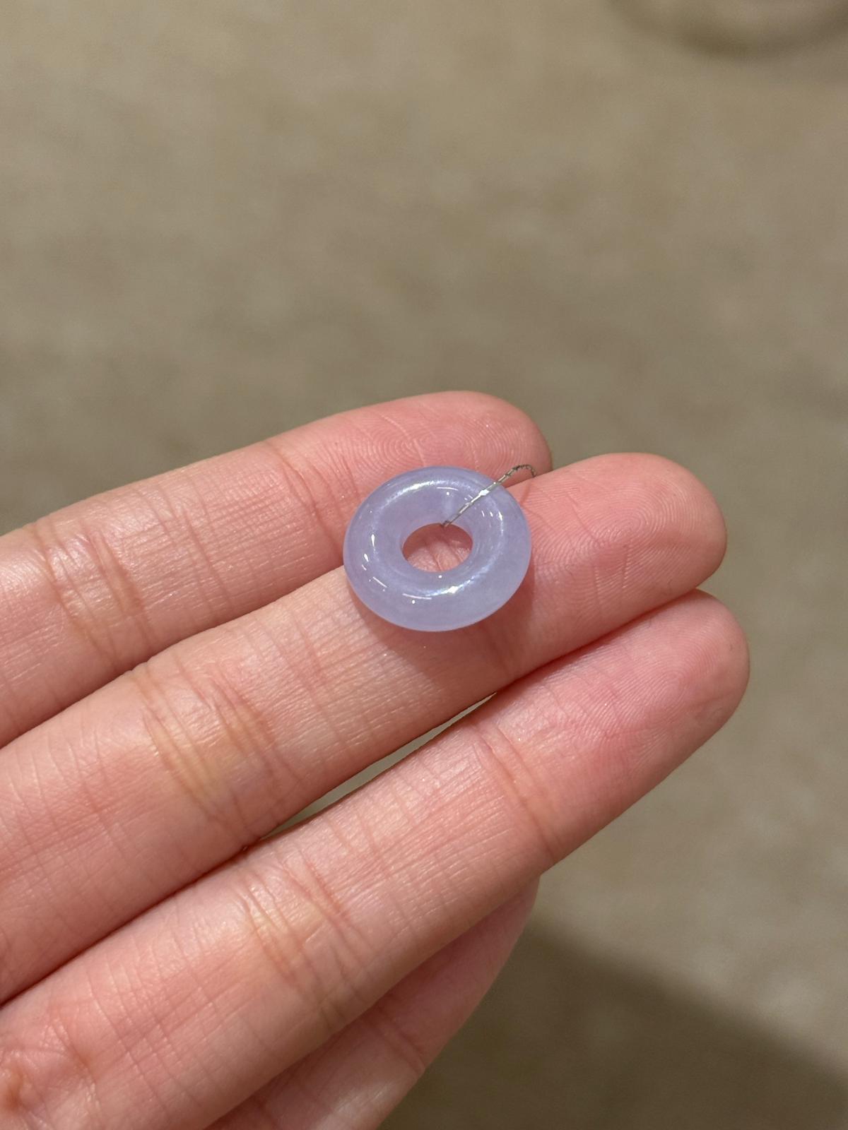 Icy Red-hued Lavender Bagel Jadeite