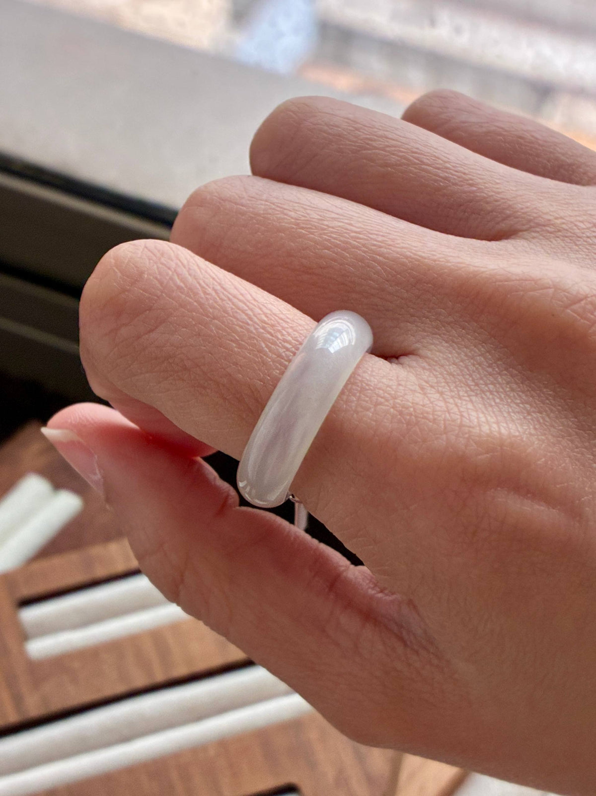 16.4mm Icy Moonlight Glow Abacus Ring