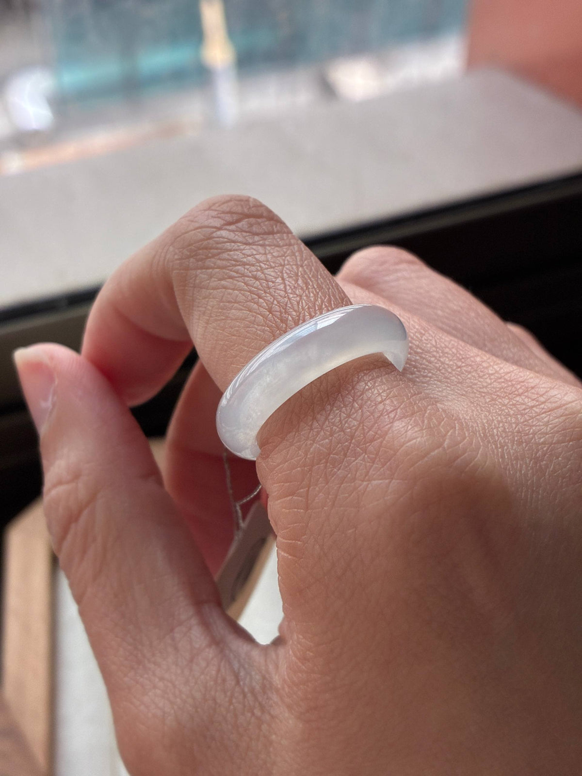 16.4mm Icy Moonlight Glow Abacus Ring