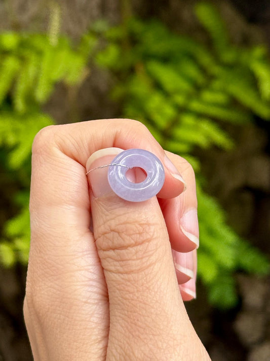 Icy Red-hued Lavender Bagel Jadeite