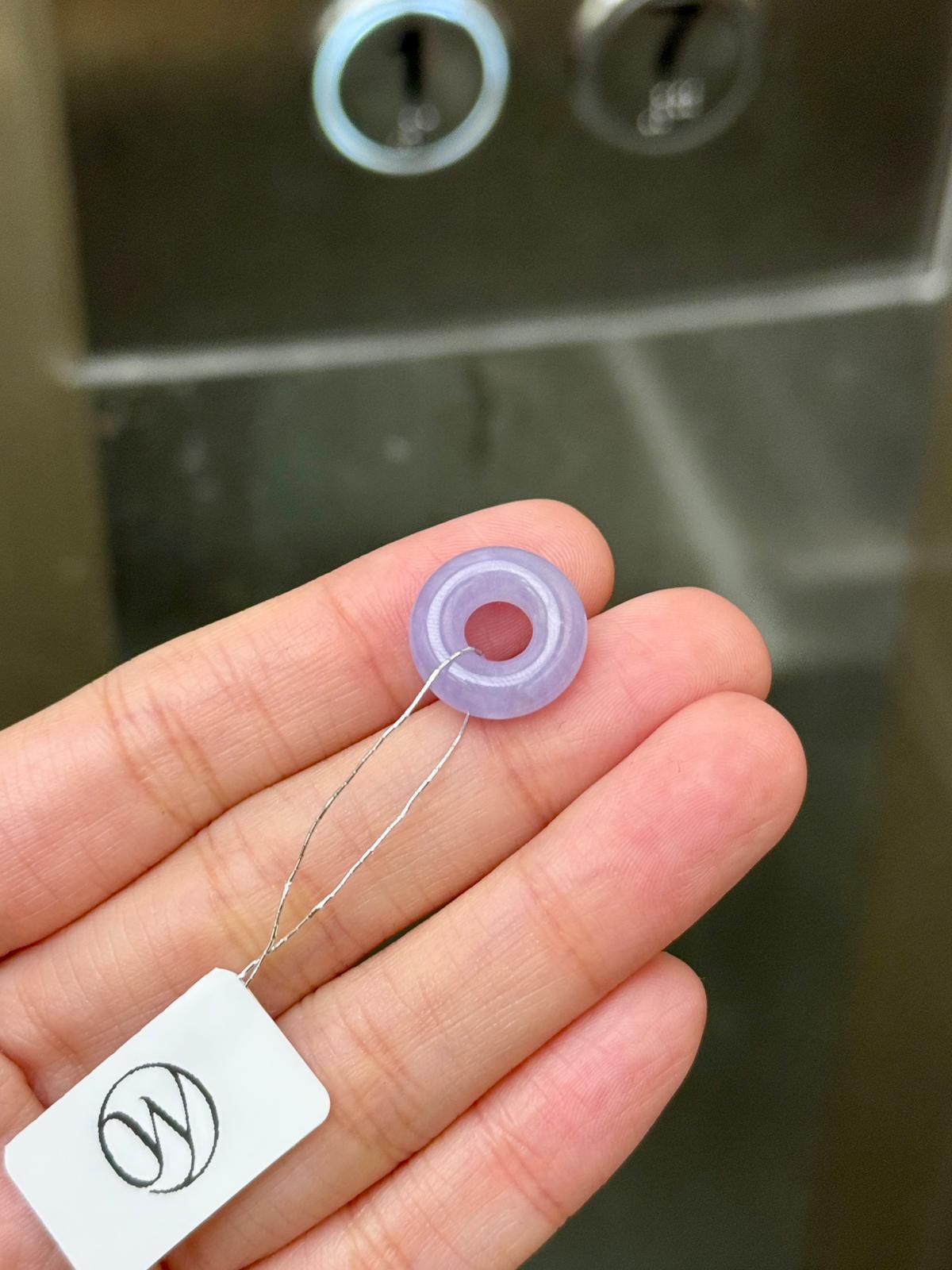 Icy Red-hued Lavender Bagel Jadeite