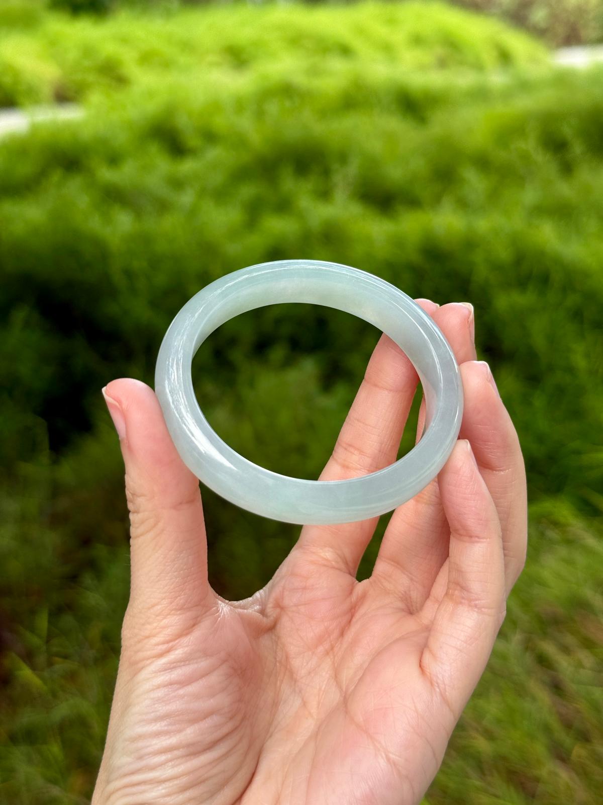 53.5mm Icy Light Bluish Green (Oval) (Highly Translucent!)
