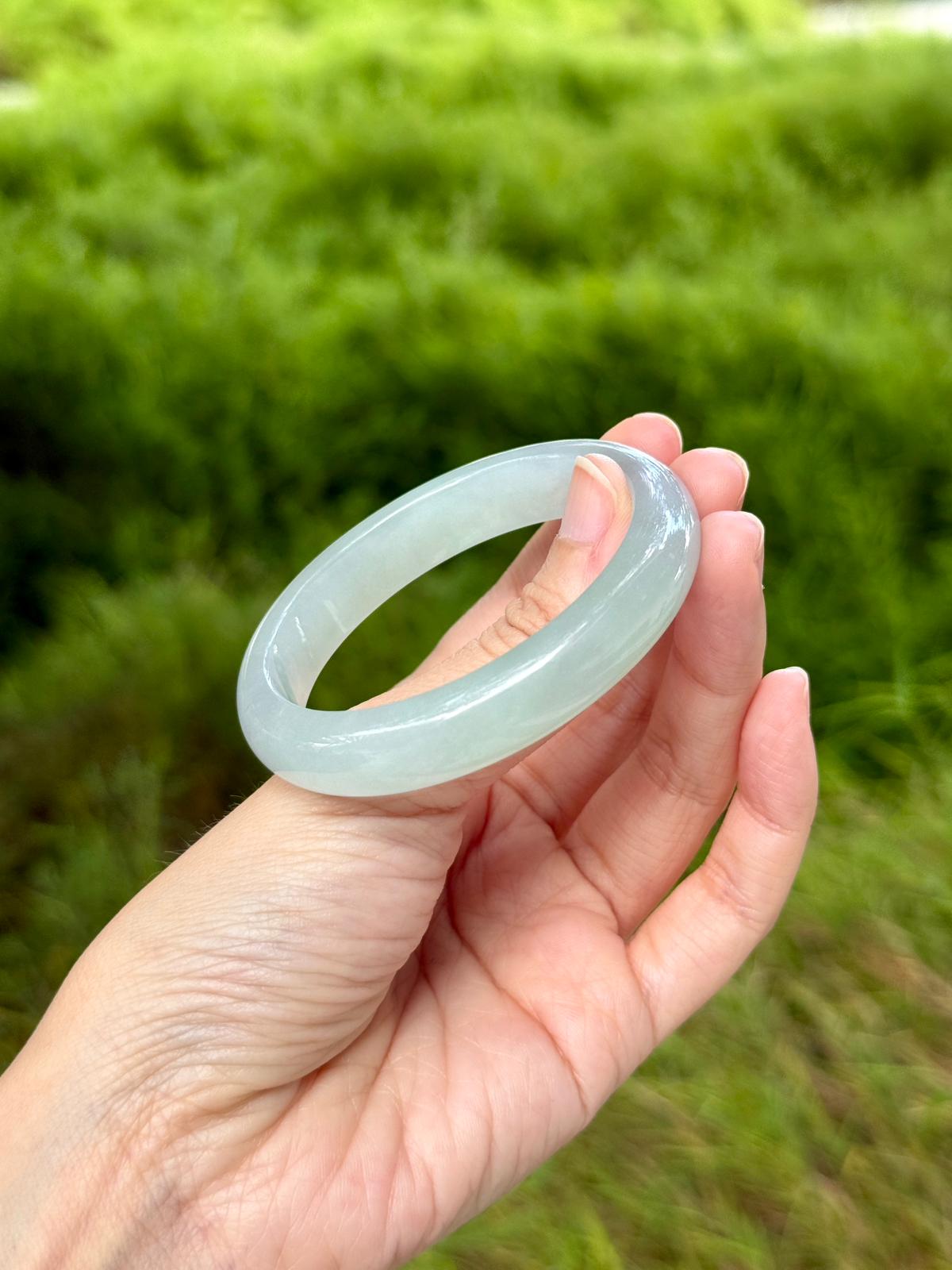 53.5mm Icy Light Bluish Green (Oval) (Highly Translucent!)