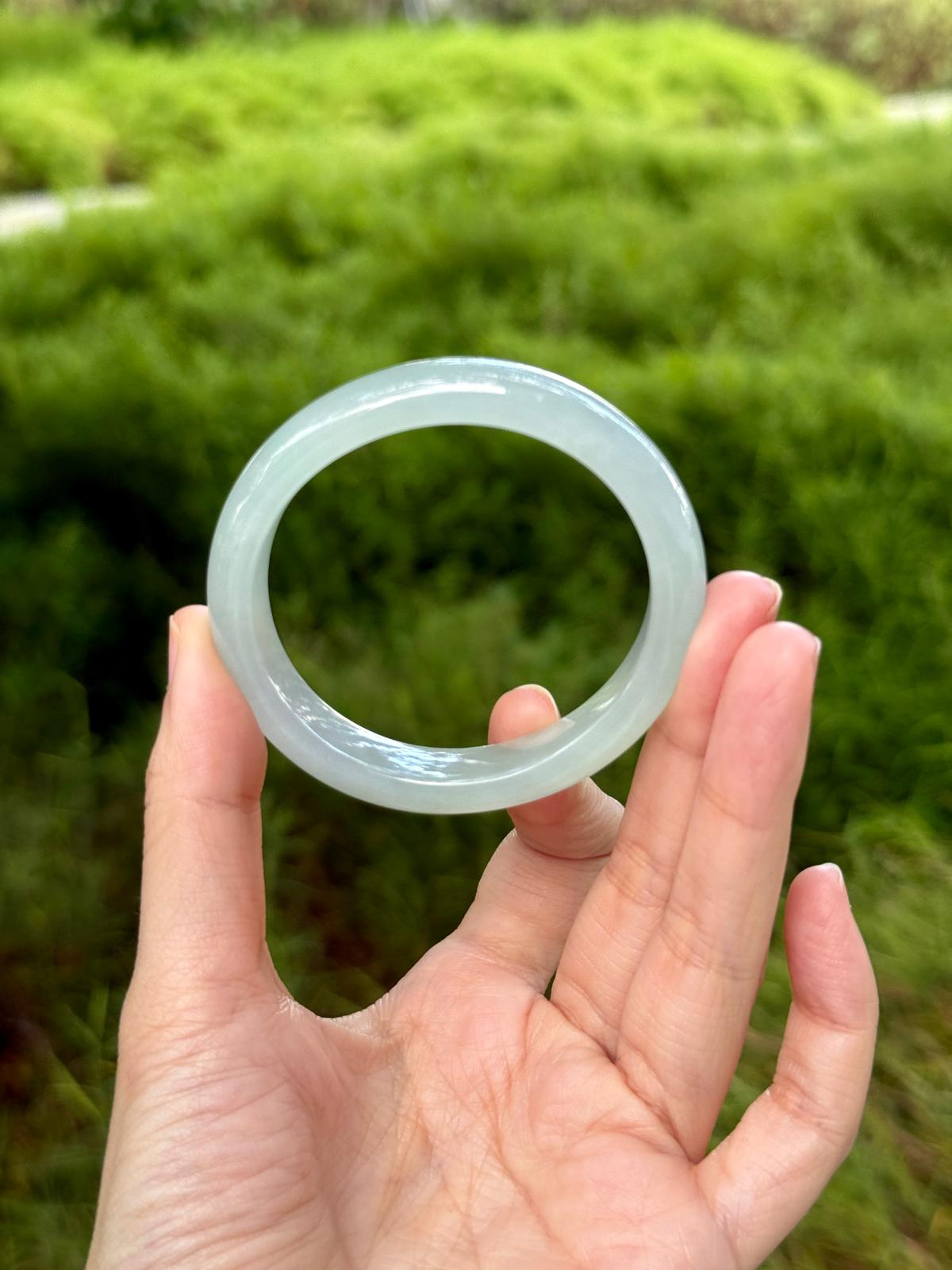 53.5mm Icy Light Bluish Green (Oval) (Highly Translucent!)