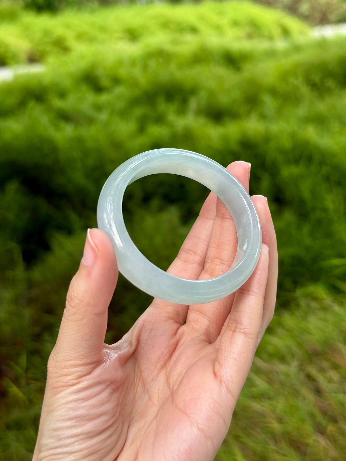 53.5mm Icy Light Bluish Green (Oval) (Highly Translucent!)