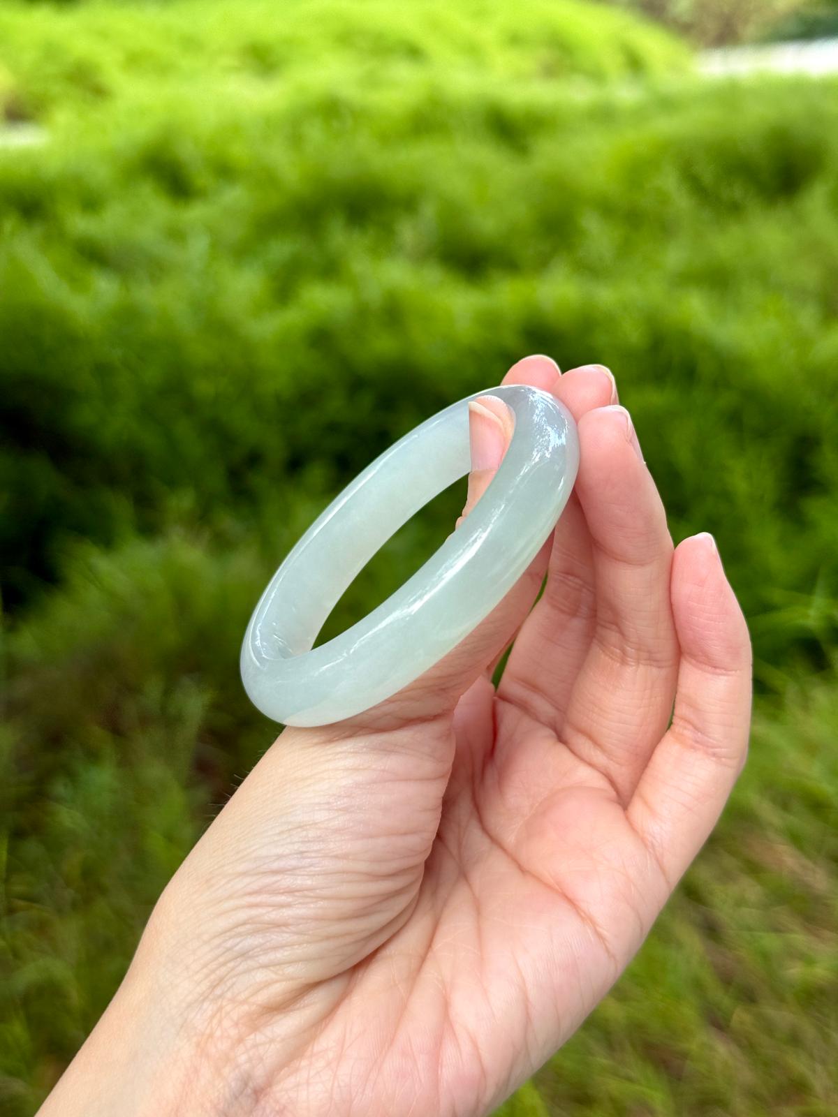 53.5mm Icy Light Bluish Green (Oval) (Highly Translucent!)