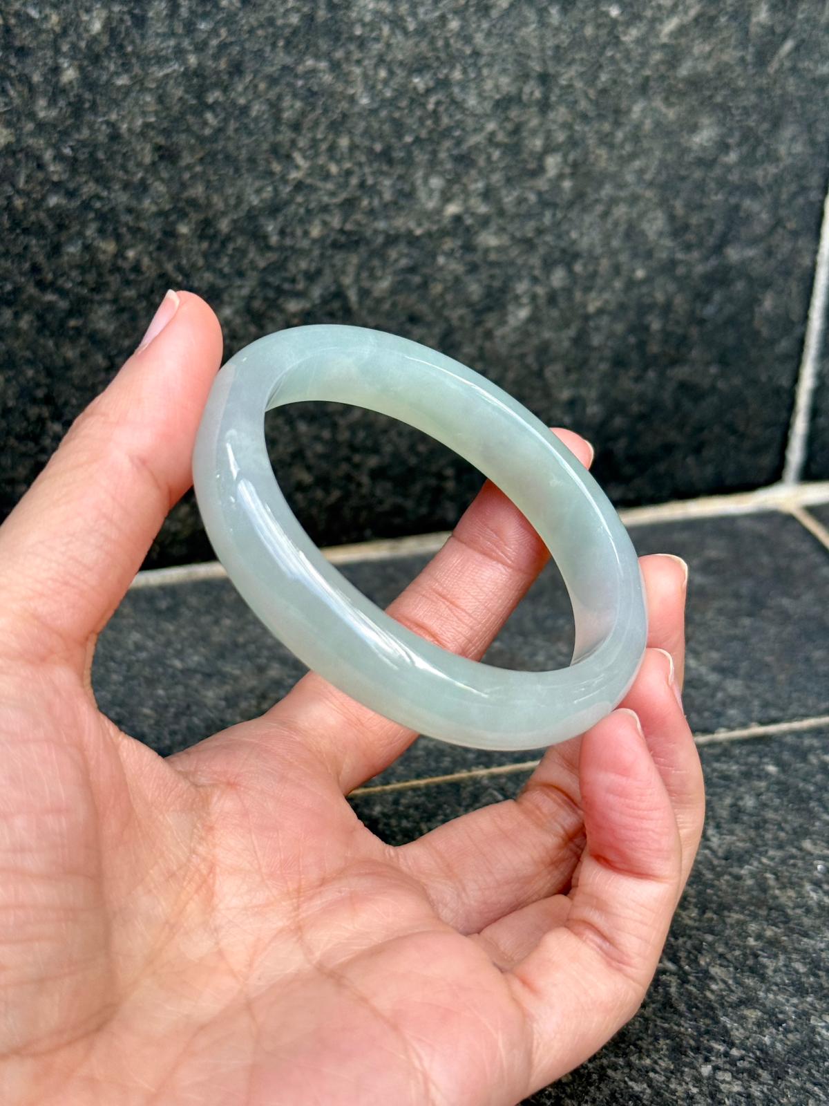 53.5mm Icy Light Bluish Green (Oval) (Highly Translucent!)