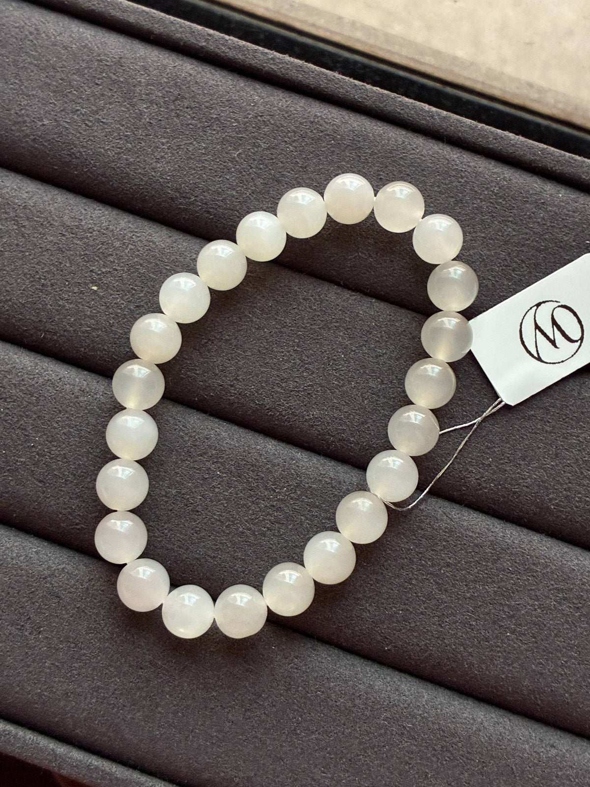 8.0mm Nephrite Bracelet Icy Mutton Fat White