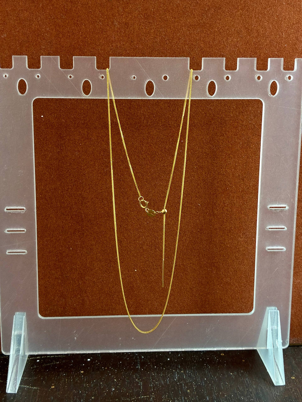 18K White / Yellow Gold Adjustable Slim Chain 45cm