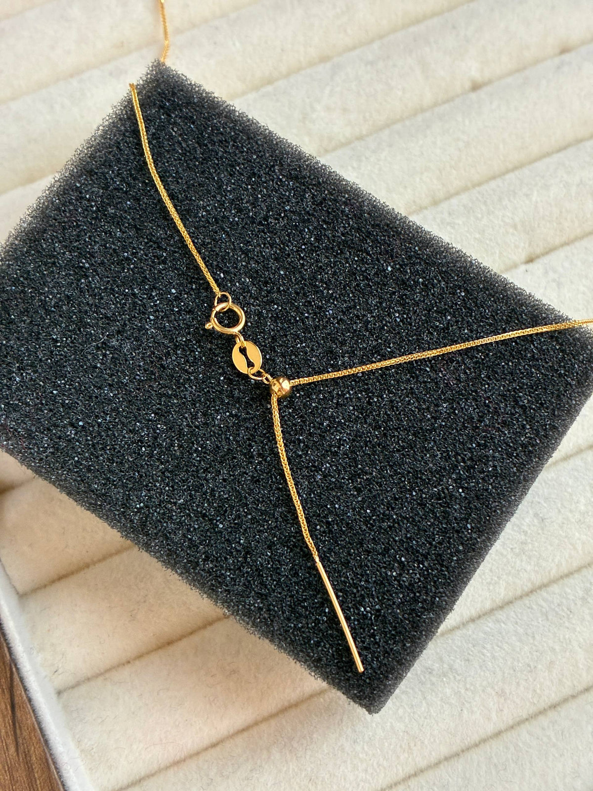18K White / Yellow Gold Adjustable Slim Chain 45cm