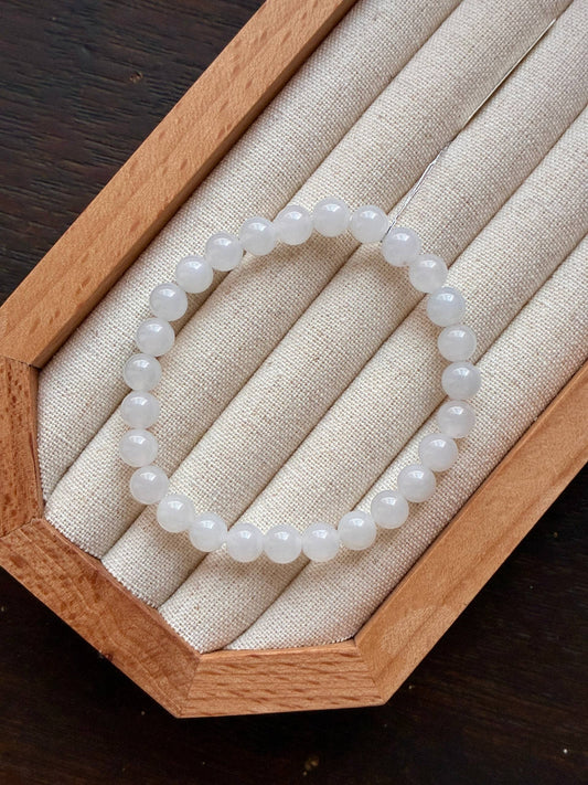 6.6mm Icy Coconut Freeze Jadeite Bracelet (Deals!)