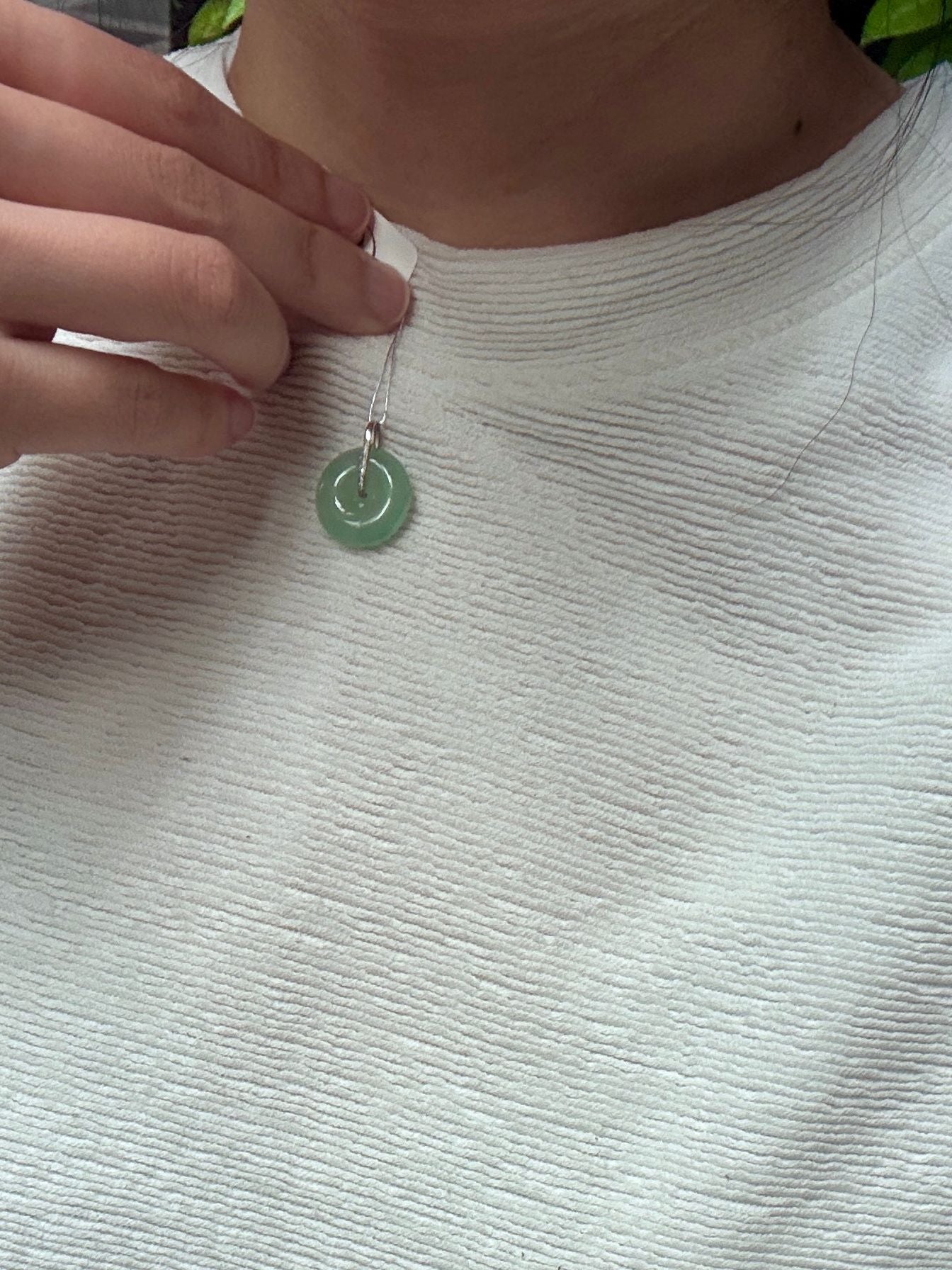 18K Icy Sweet Apple Green Donut Pendant