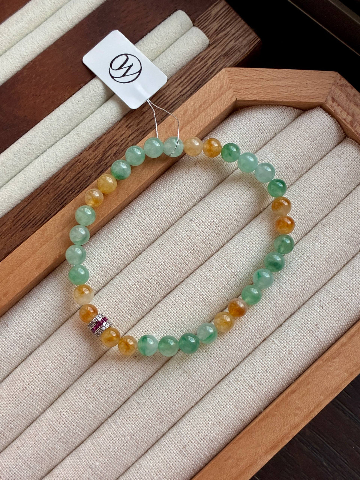 6.0mm Icy Jadeite Bracelet in Sunflower (Rare!)