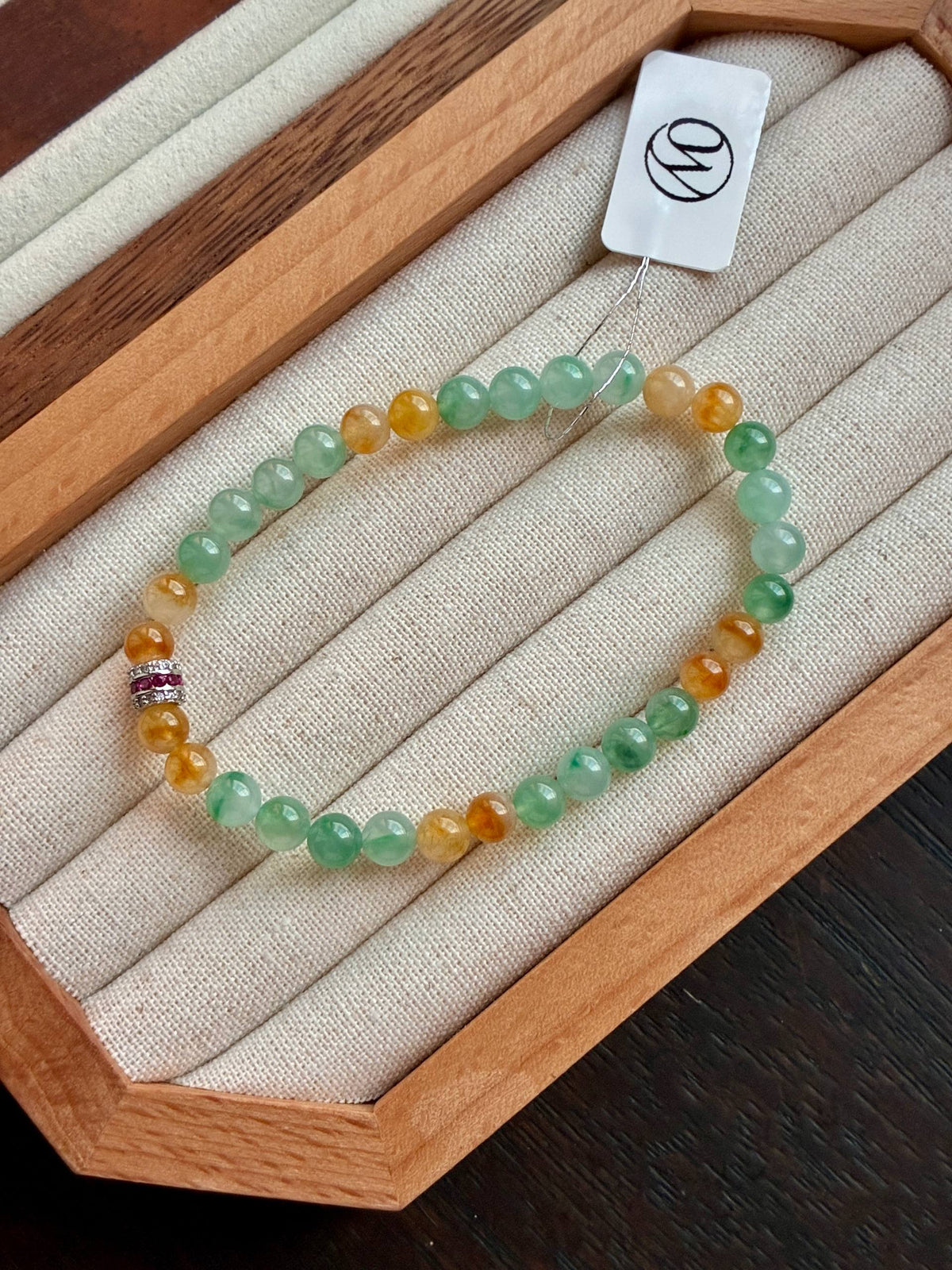 6.0mm Icy Jadeite Bracelet in Sunflower (Rare!)
