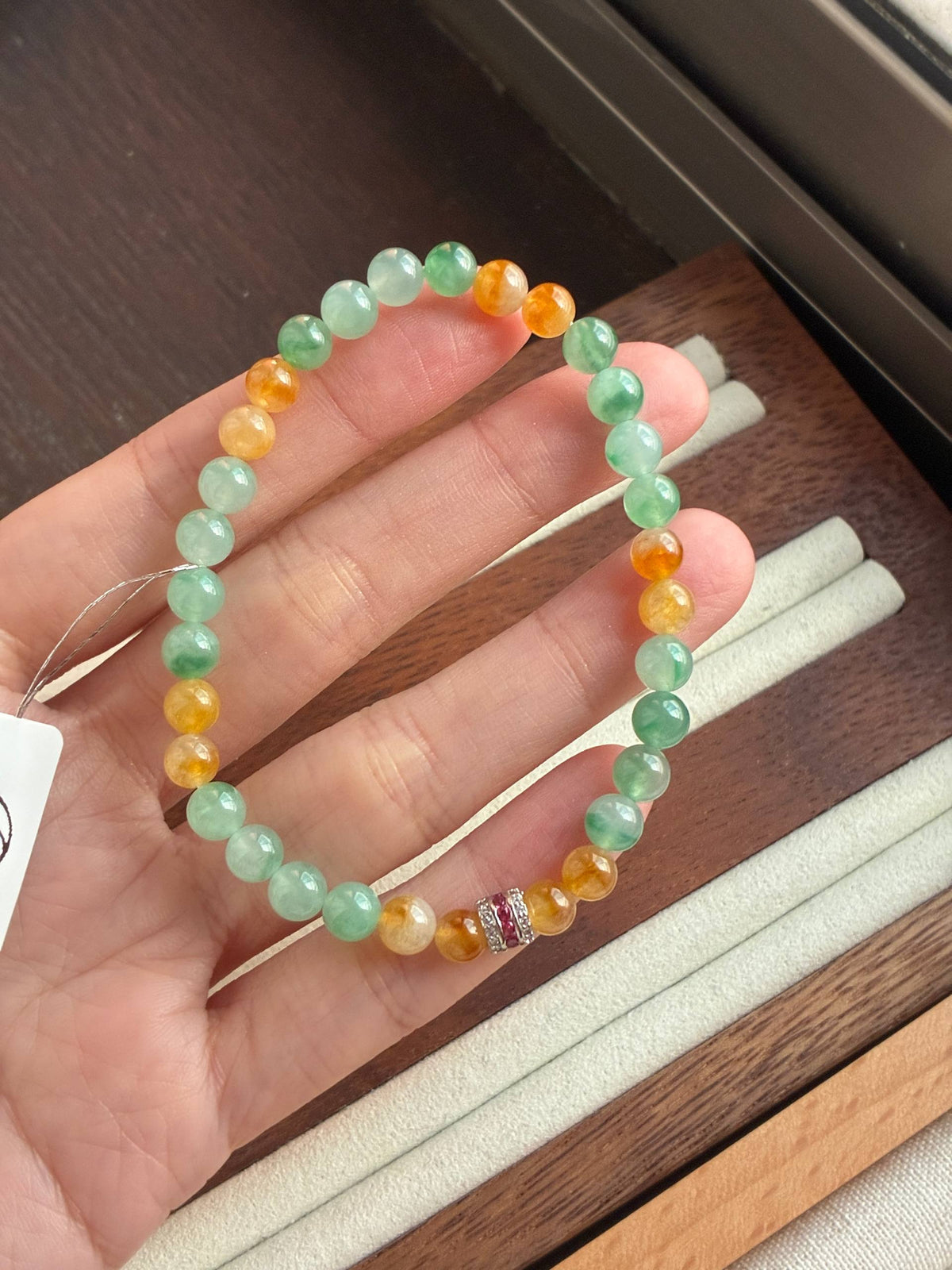 6.0mm Icy Jadeite Bracelet in Sunflower (Rare!)