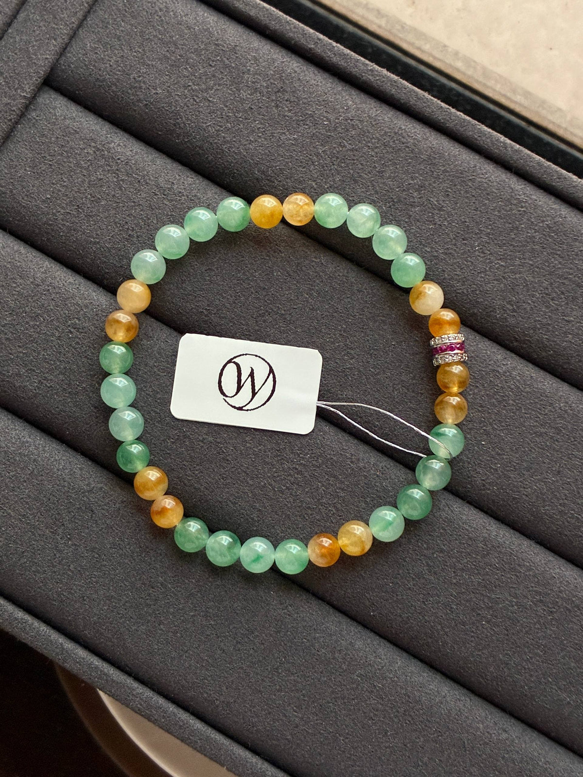 6.0mm Icy Jadeite Bracelet in Sunflower (Rare!)