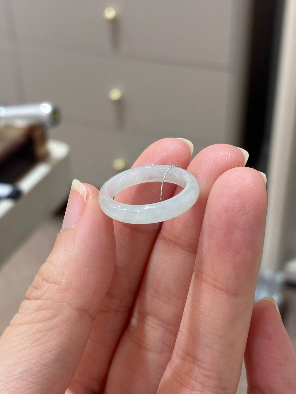 Faint Green Abacus Rings (Slim)