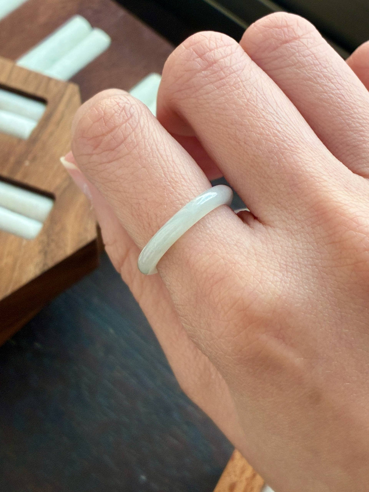 Faint Green Abacus Rings (Slim)