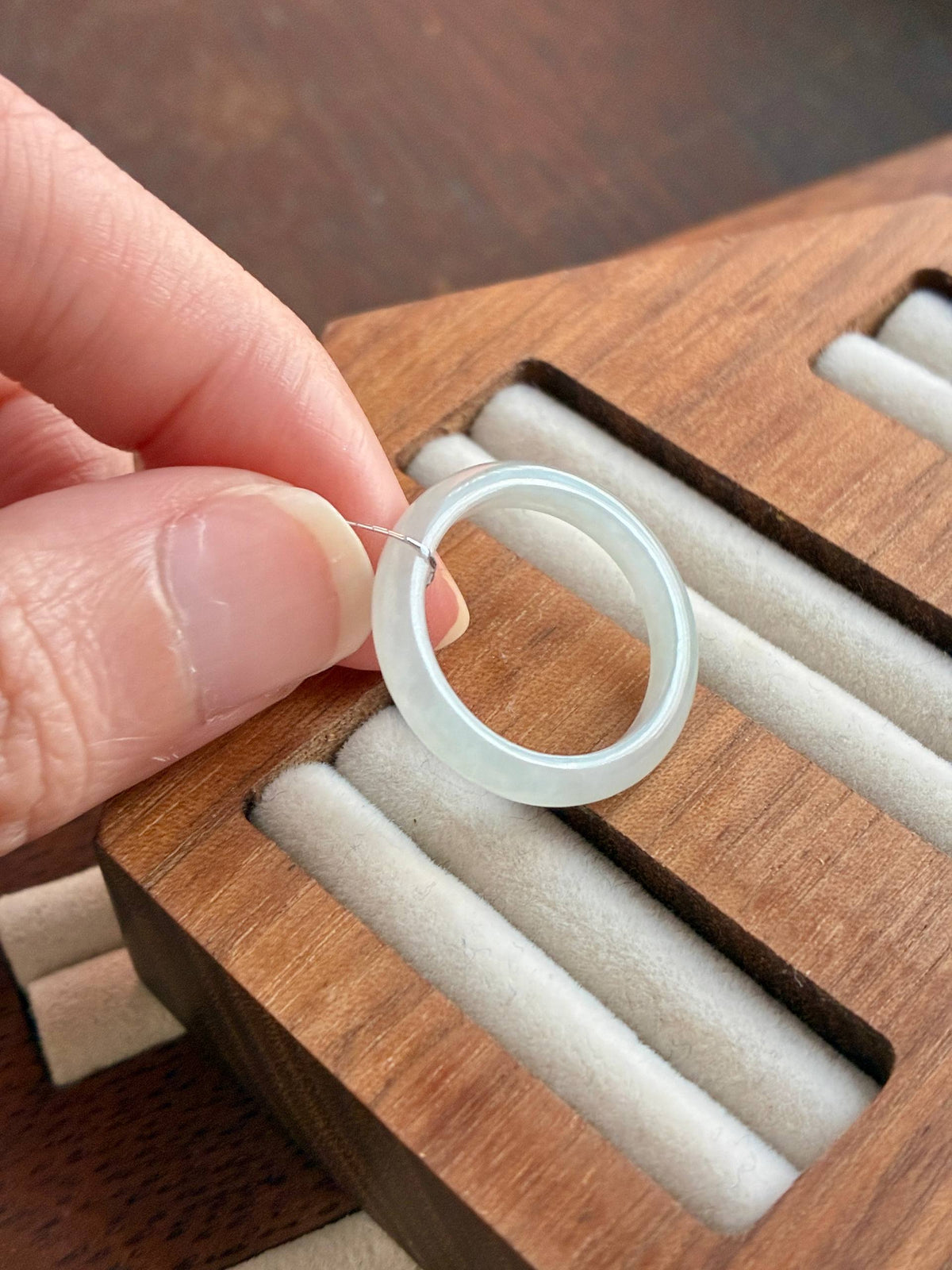 Faint Green Abacus Rings (Slim)