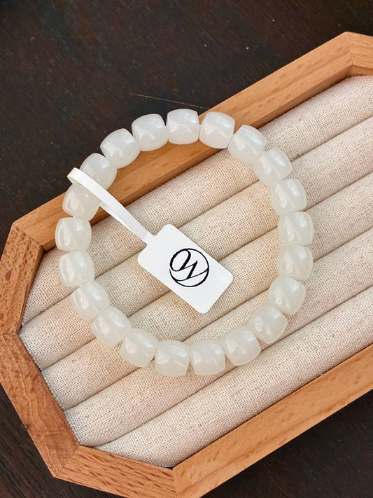 10mm Nephrite Jade Barrel Bracelet (16cm)