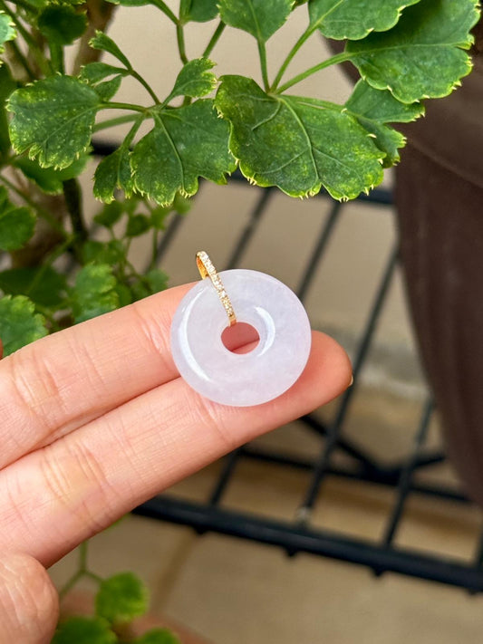 18K Icy Coloress Bagel Pendant (21mm)