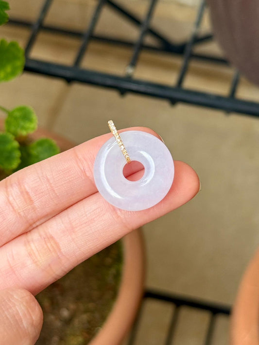 18K Icy Coloress Bagel Pendant (21mm)