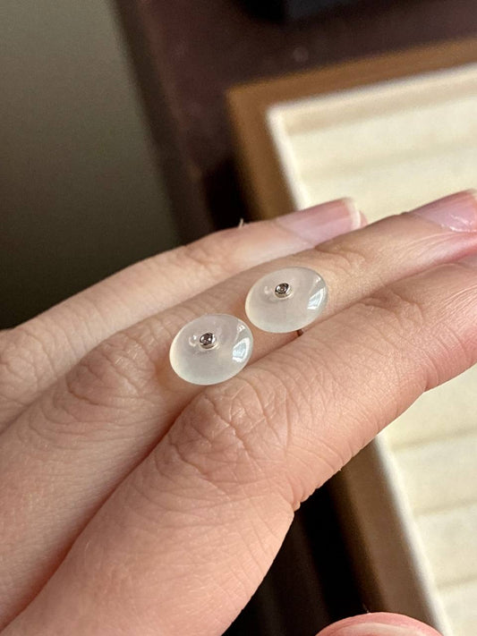 18K Icy Snow White Donut Stud Earrings (Icy Variety!)