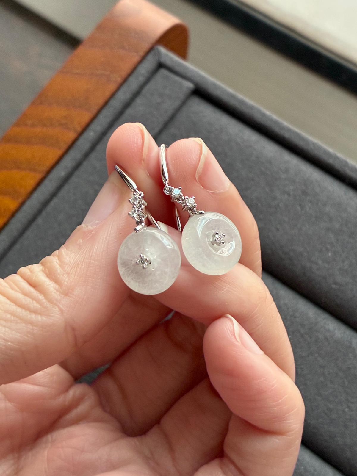 18K Icy Snow White Donut Drop Earrings (Icy Variety!)
