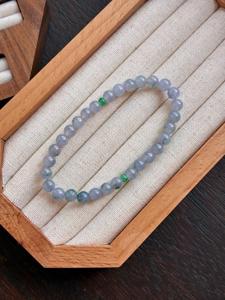 6.0mm Icy Waxy Monet Jadeite Bracelet